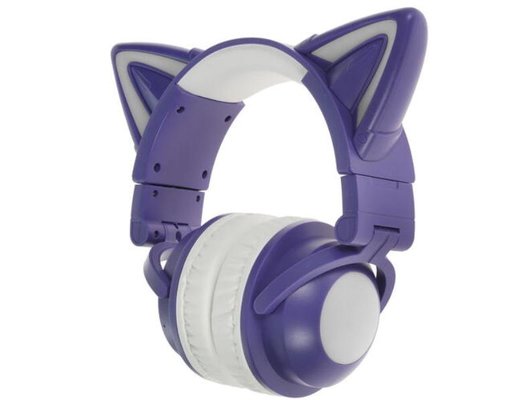 Наушники накладные QUMO PARTY CAT MINI ВТ 0050 ФИОЛЕТОВО-ГОЛУБЫЕ